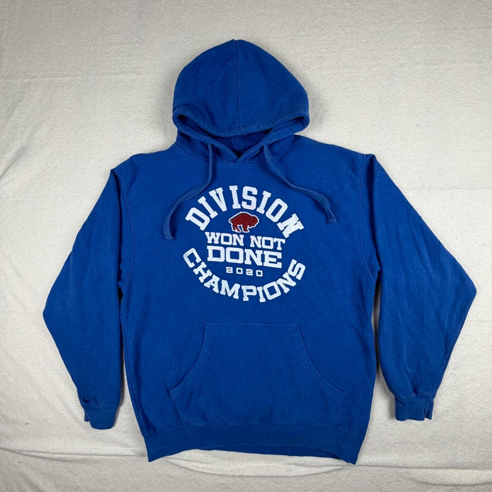 Buffalo Bills Division Champions 2020 Won Not Done Hoodie Blue Mens Large L